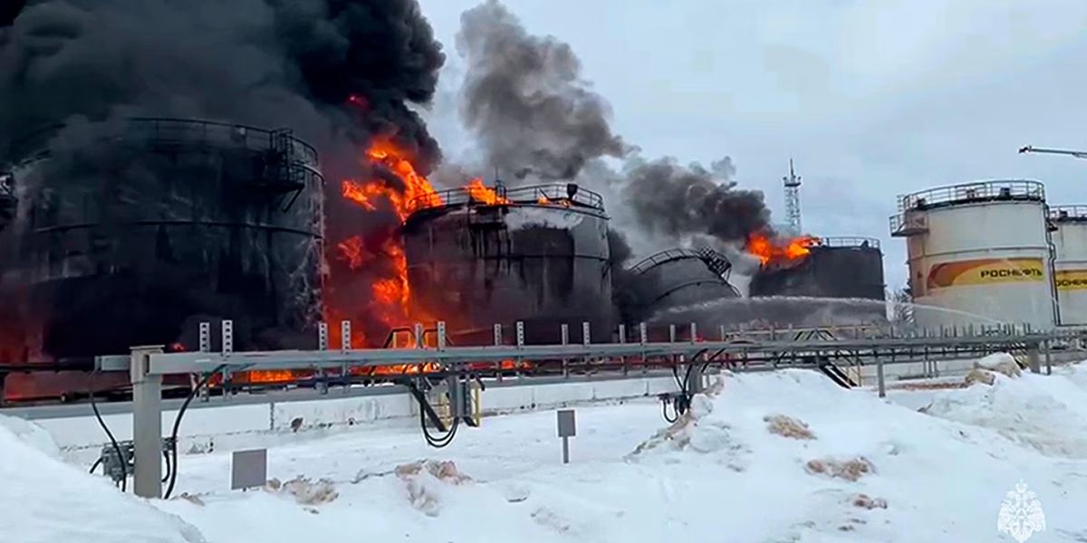 Ukrainian Drone Strike Sparks Massive Blaze at Russian Oil Depot, Officials Report