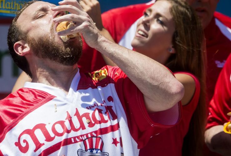 Nathan's Hot Dog Eating Contest Shocker 76 Hot Dogs in 10 Minutes!