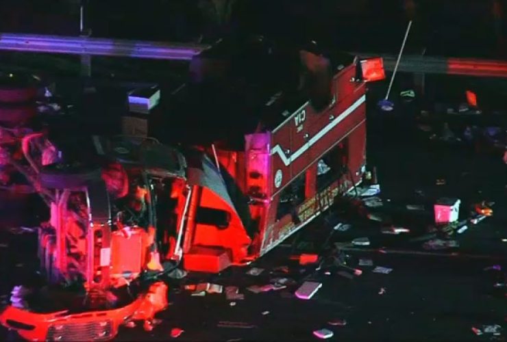 Tragic Rollover Crash Injures Eight Firefighters on Orange County Freeway