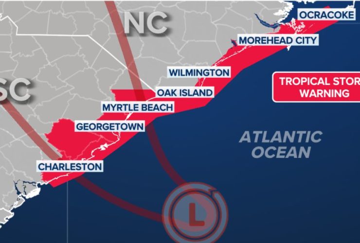 Tropical Storm Warning in Effect for North and South Carolina Coasts as Cyclone 8 Develops