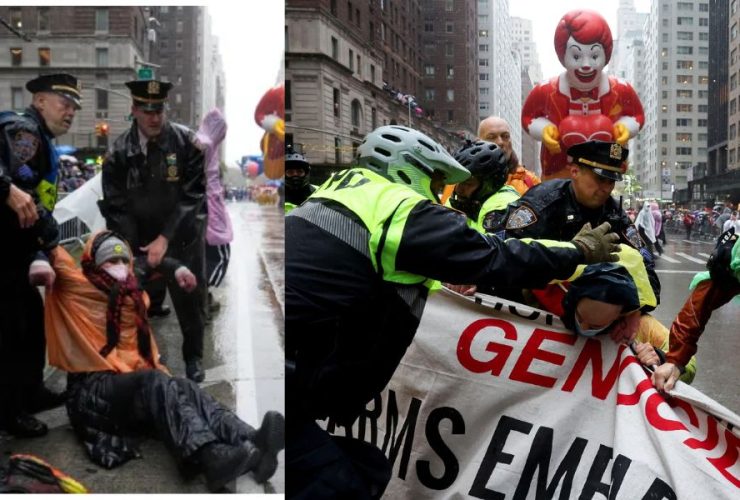 Pro-Palestinian Protesters Disrupt Macy's Thanksgiving Parade, 21 Arrested