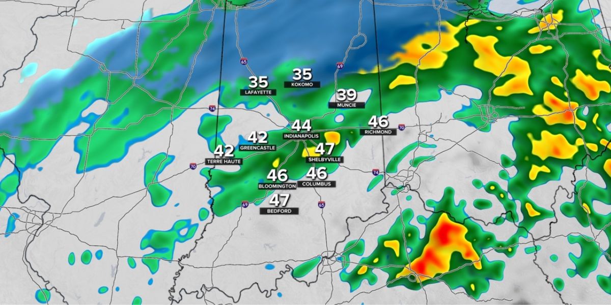 Indiana's New Year’s Eve Forecast Rain Turning to Snow in the Evening