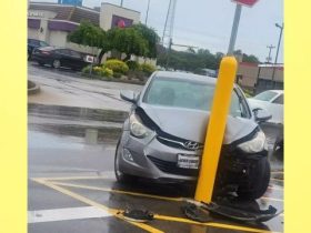 The Infamous Yellow Pole at Indiana Walmart Continues to Baffle Drivers